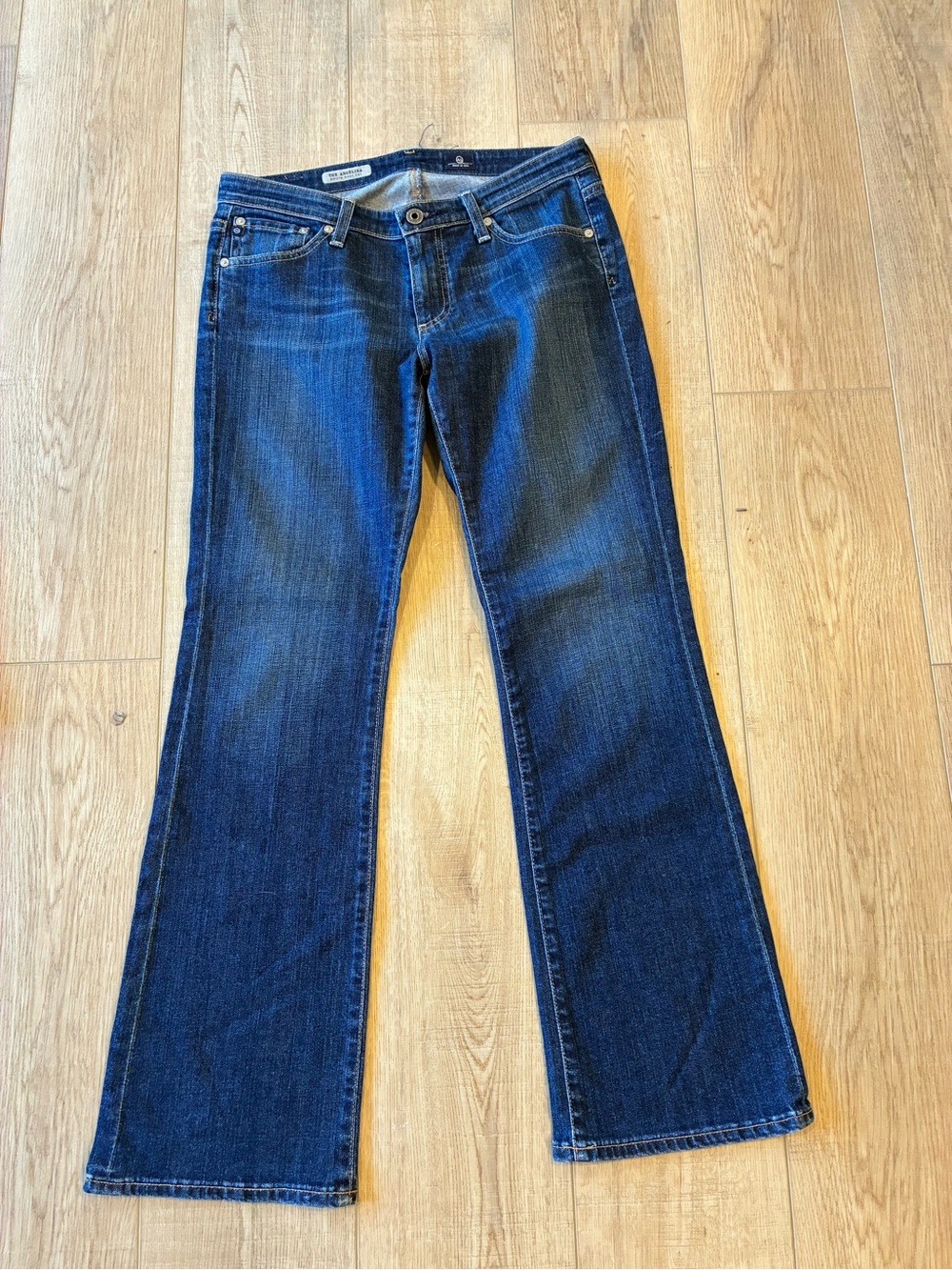 AG Women's Low Rise Bootcut Dark Blue Jeans The Angelina 29P soft Festival Rodeo